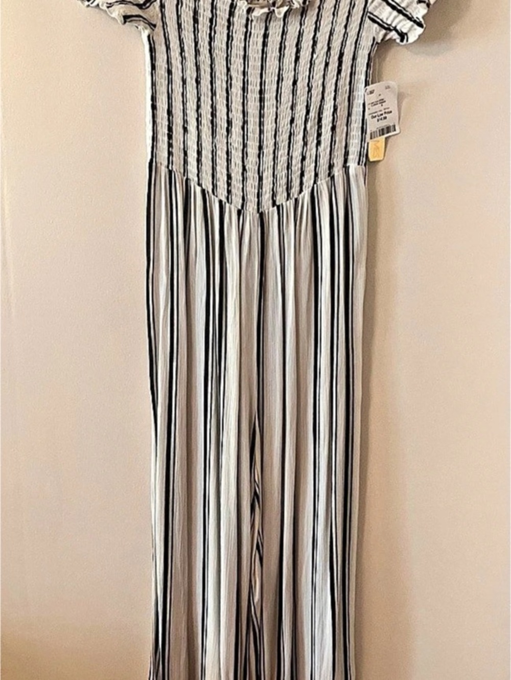 Riley & James Striped Maxi Dress in White & Black Size Small NWT